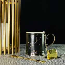 Lenardi 106-295 Кружка 360мл с ложкой и фильтром ДЕВА в под.уп.(х12)Фарфор