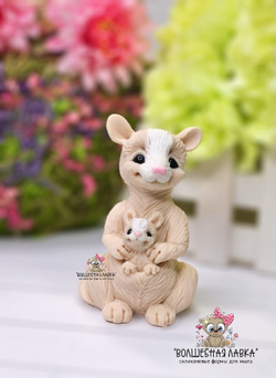 Силиконовая форма Мама кенгуру с малышом