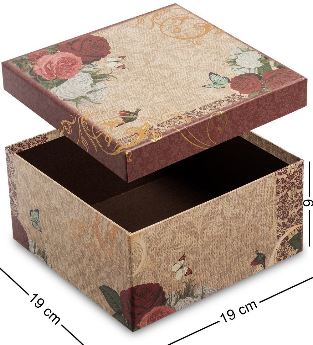 WG-09/3-B Коробка подарочная «Квадрат» цв.беж./бордов.