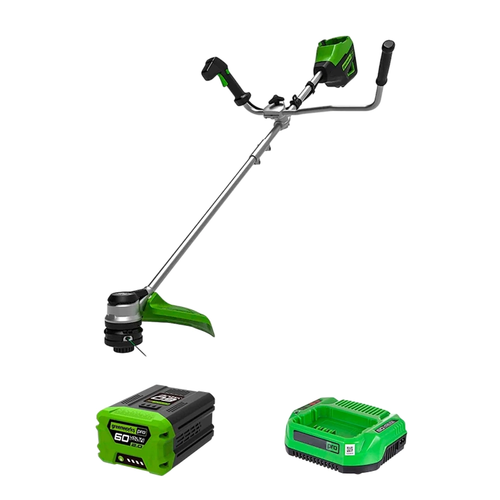 Аккумуляторный триммер Greenworks GD60BCBK2 60В (1 x 2 Ач, ЗУ) захват 400 мм, 10.5 кг, 2108407UA