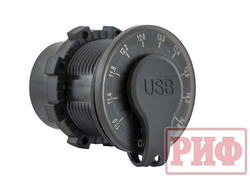 Розетка USB 2 QC 3.0 с вольтметром