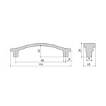 Ручка-скоба 96мм, отделка старое серебро с блеском