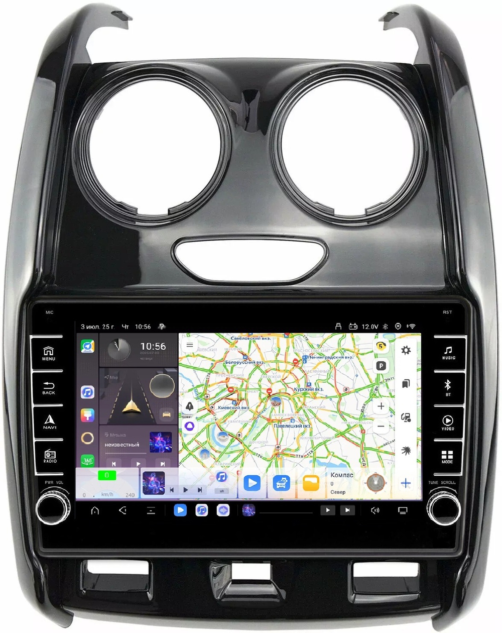 Магнитола для Renault Duster 2015-2020, Lada Largus 2021+ - Carmedia OL-9115-2 (кнопки и крутилки) Android 13, TS20, 6+128Гб, CarPlay, 4G SIM-слот