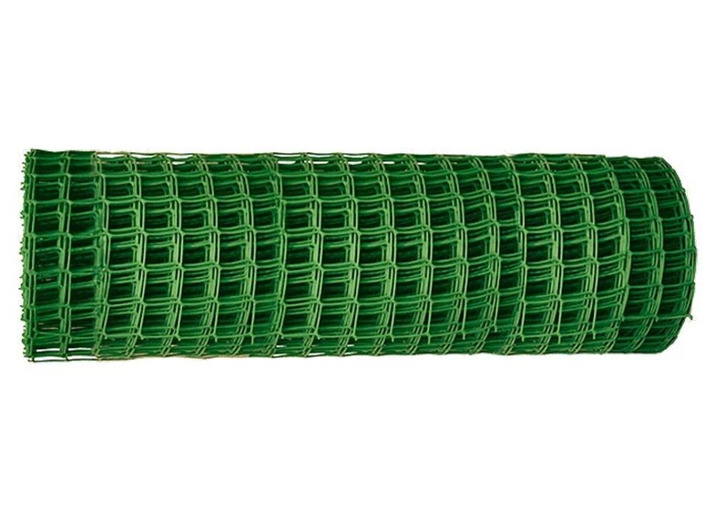 Решетка заборная в рулоне, 1х20 м, ячейка 83х83 мм, пластиковая, зеленая// Россия