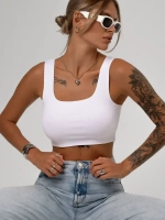 Белый кроп топ укороченный под пиджак