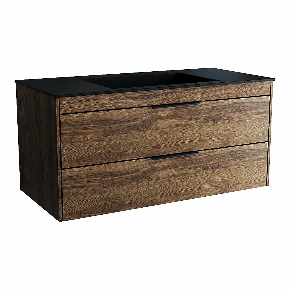 Тумба с раковиной Vincea Chiara 2D 100 VMC-2C2100CO/VCB-13100B тёмный дуб/раковина черная