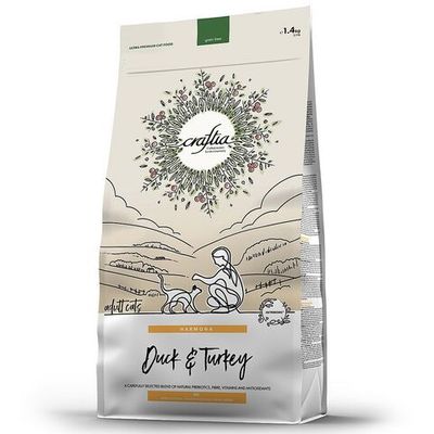 Сухой корм CRAFTIA HARMONA для взрослых кошек из утки и индейки 1,4 кг