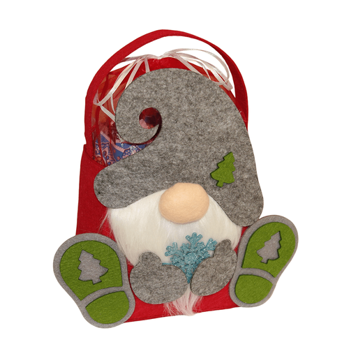 СУМОЧКА ГНОМ СО СНЕЖИНКОЙ 800г  ФЕТР