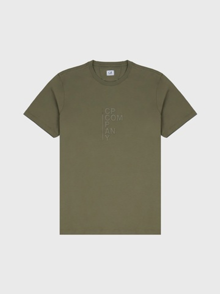 Футболка C.P. Company 30/1 Jersey Vertical Logo Ivy Green