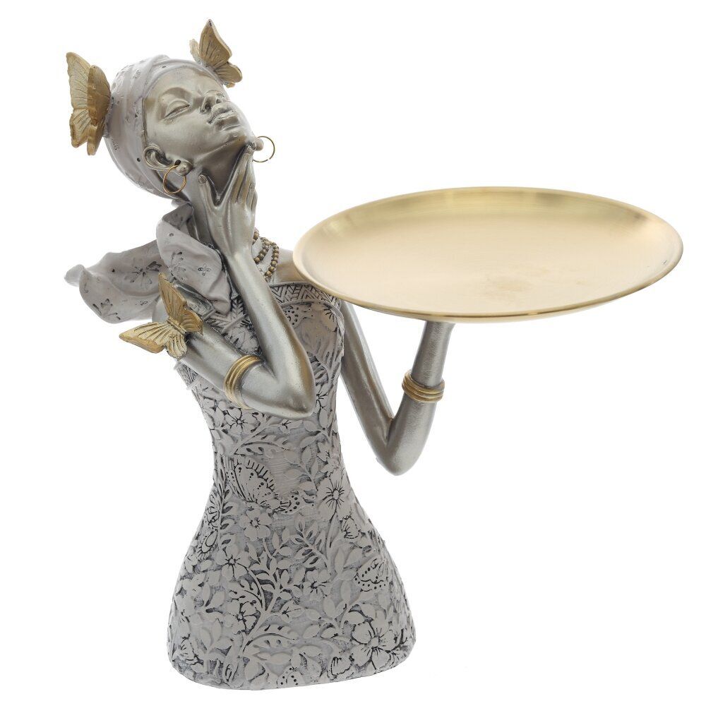 GAEM Фигурка декоративная "Африканка" с подносом, L25 W27 H27,5 см