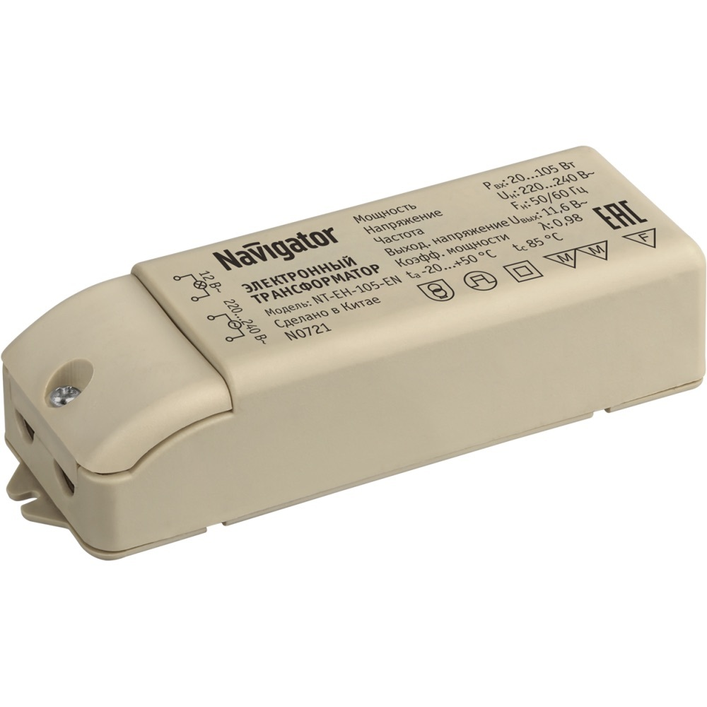 Трансформатор для галогенных ламп 12В 105Вт IP44 NT-EH-105-EN Navigator 94433