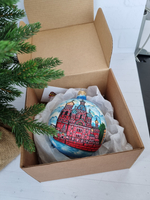 Шар стеклянный "Спас на крови",  ручная роспись