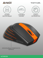 Мышь A4Tech Fstyler FG30 серый/оранжевый