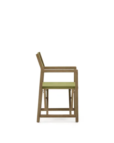 Складной стул Vilara для улицы из акации и текстиля зеленого цвета