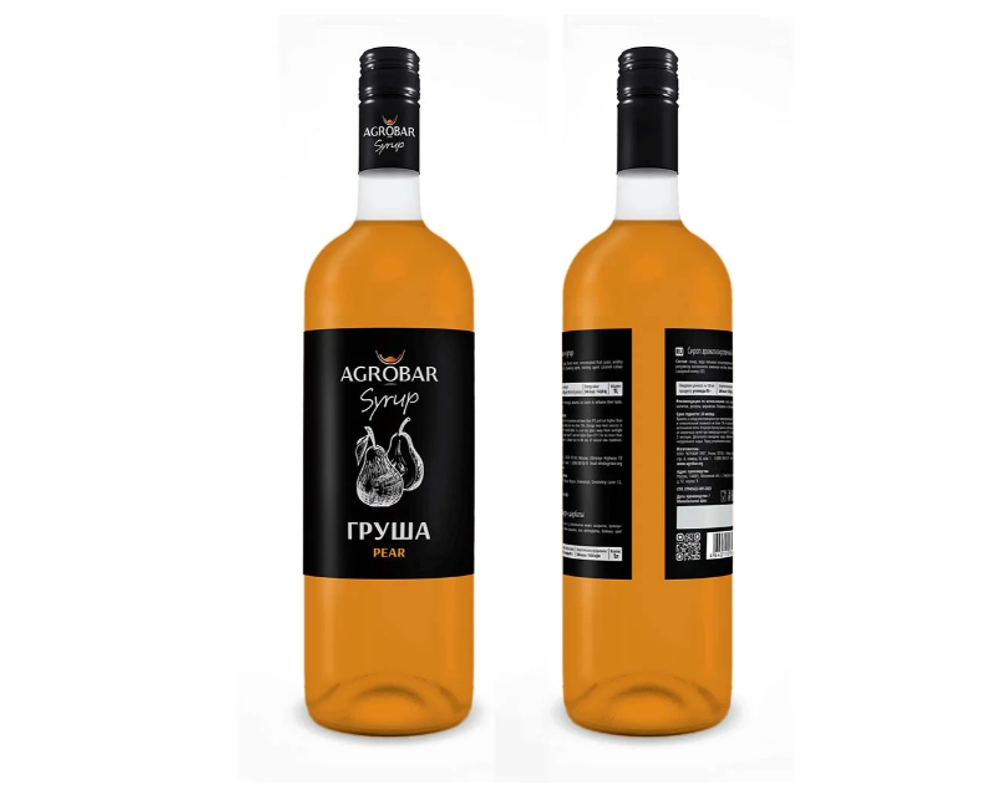 Сироп «AGROBAR» со вкусом «Груша» (Pear Syrup), 1 л.
