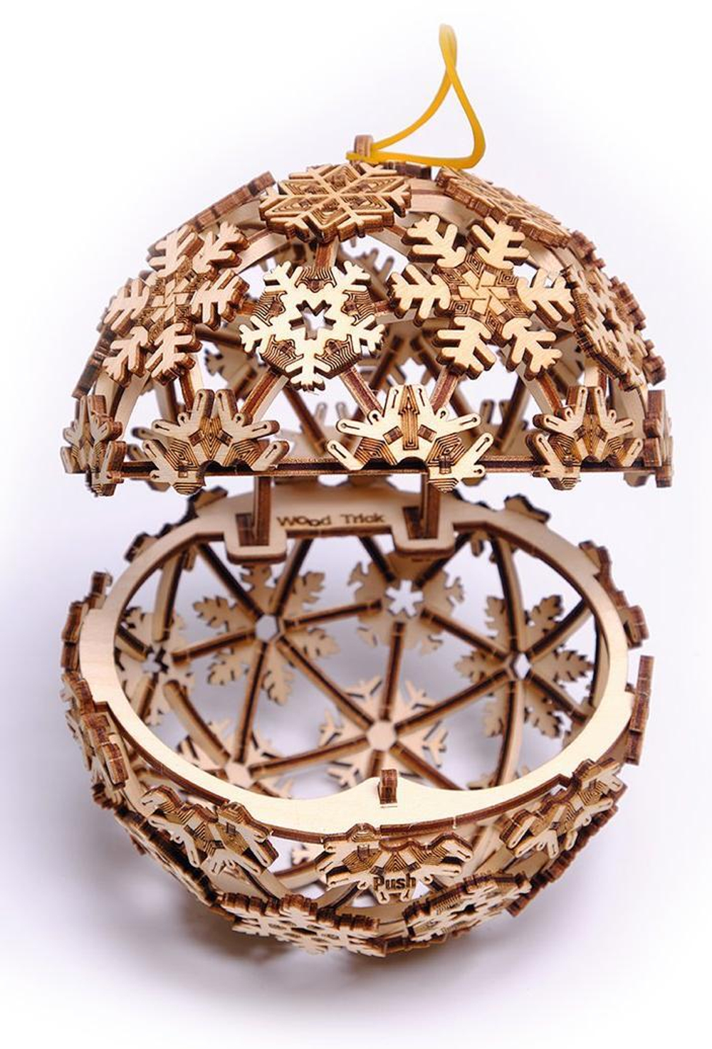 Новогоднее украшение, елочный шар, деревянный конструктор Wood Trick Рождественский Шар