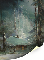 Картина для интерьера "Хижина в зимнем лесу", Саврасов Алексей Кондратьевич, печать на холсте Настене.рф