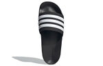 Adidas Adilette series cushioning non-slip one-word slippers for men and women in the same style black