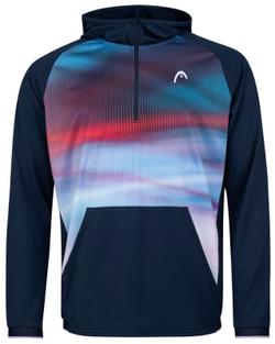 Мужская теннисная кофта Head Power Hoodie M - dark blue/print vision