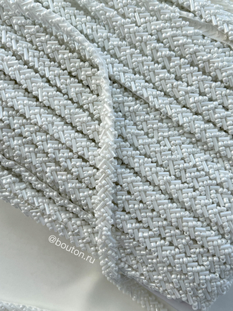 Тесьма бисер стеклярус белая