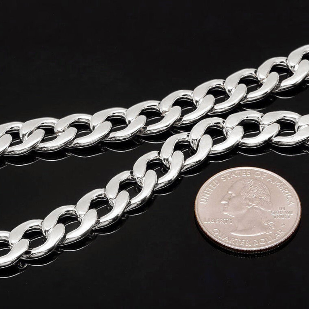 Цепочка (Юж. Корея), родиевое покрытие, размер звена 11*8 мм, цена за 25 см