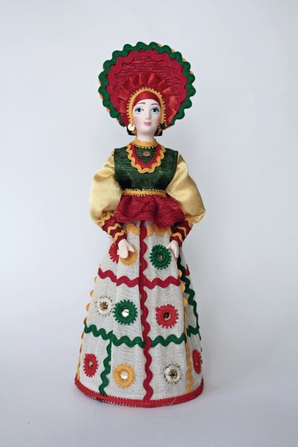 Кукла коллекционная Потешного промысла в стиле дымковской игрушки Вятская красавица