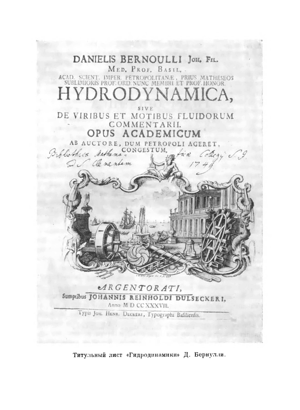 Гидродинамика, или записки о силах и движениях жидкостей. Классики науки | Д. Бернулли