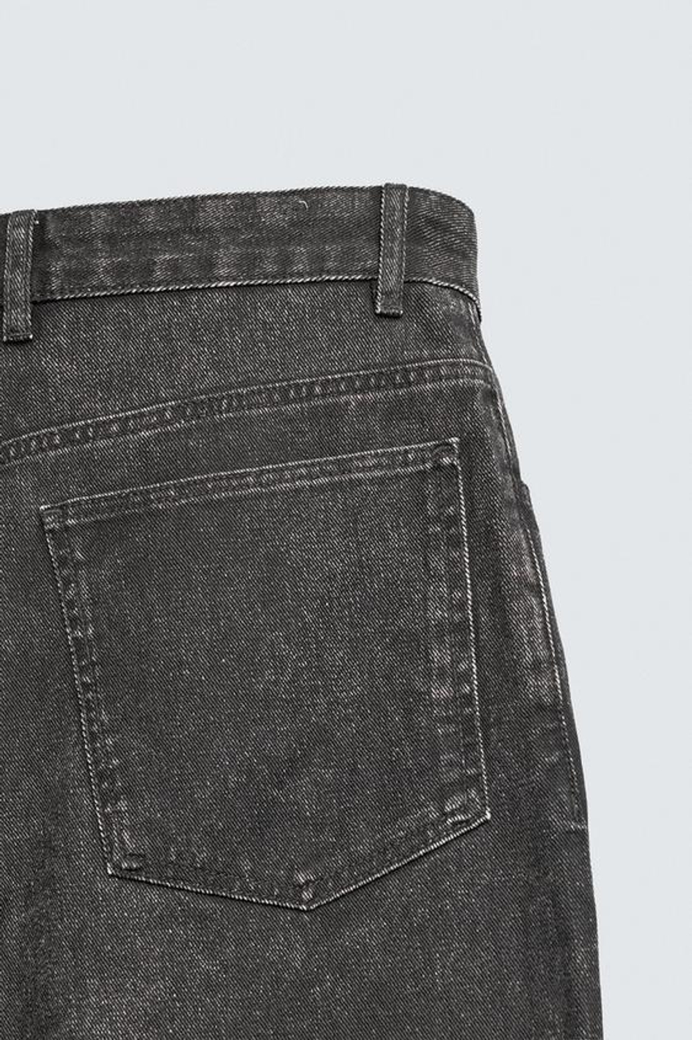 ZARA БРЮКИ С ВОЩЕНЫМ ПОКРЫТИЕМ, ЧЕРНЫЙ