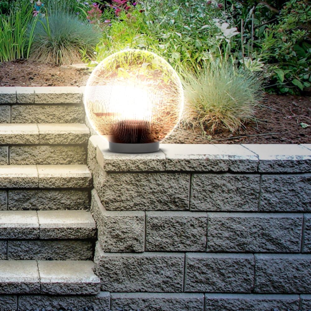 Садово-парковый светильник ЭРА НТУ 02-60-255 шар дымчатый призма на опору / кронштейн IP44 Е27 max60Вт d250mm