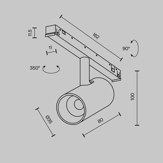 Трековый светильник Maytoni Technical EXILITY X Focus Led TR243-5W4K-B
