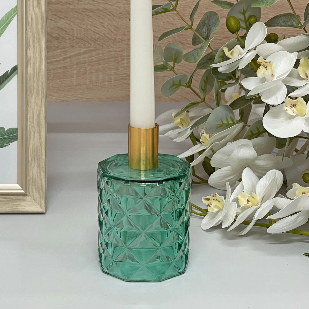 Подсвечник «Грани» 7,8*13 см, Изумруд