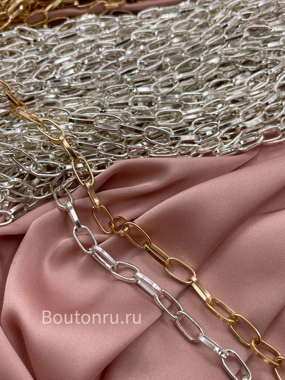 Цепь золотистая 5 мм овальное звено крупная