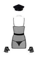 Костюм женщины-полицейского из 6 предметов (Размер: L-XL) (Цвет: черный)