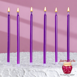 Свечи в торт "РОЙС", фиолетовый металлик, 13 см, 6 шт.