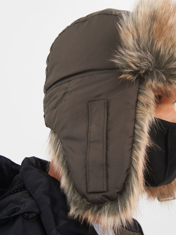 Шапка ушанка с маской Евро Енот ткань Taslan цвет Хаки