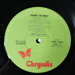 Винтажная виниловая пластинка LP Rory Gallagher Against The Grain (Japan 1975) (Obi)