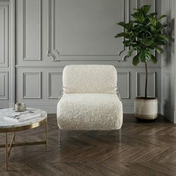 Кресло Нимфея Молоко Античное серебро