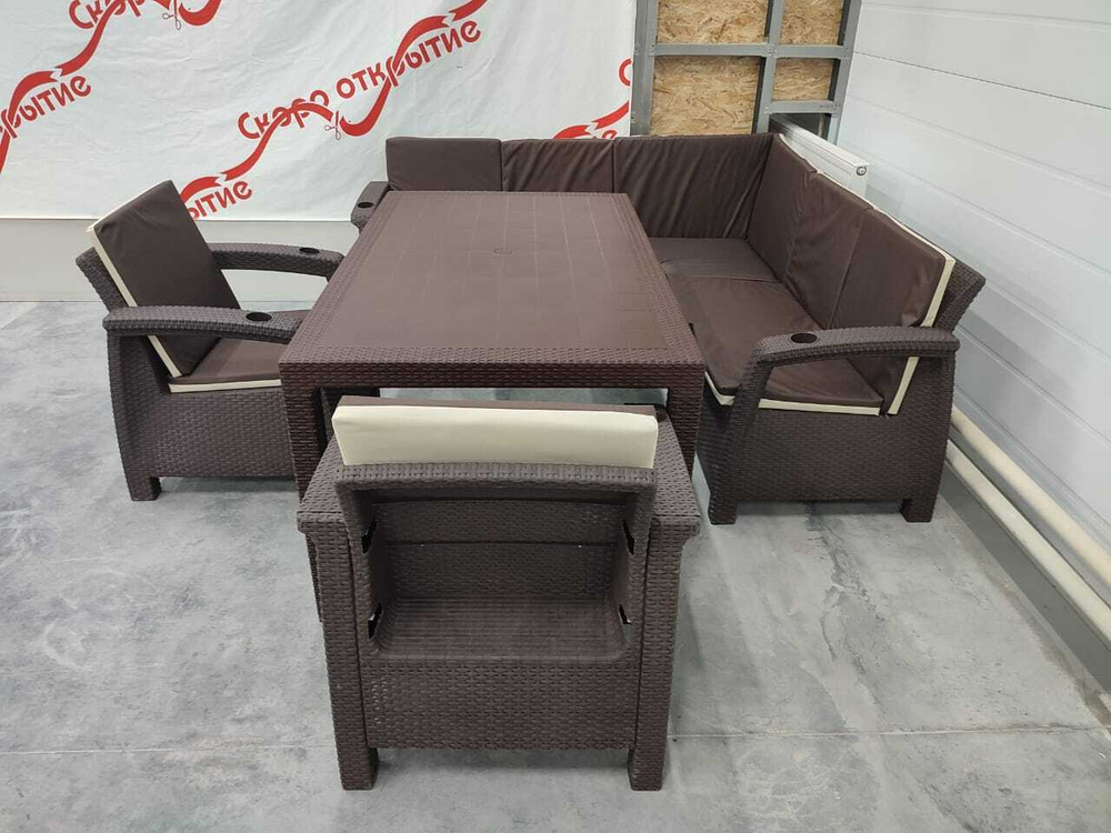 Обеденная группа под искусственный ротанг YALTA LARGE MAXI SET