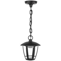 Садово-парковый светильник ЭРА ДСУ 07-8-002 Марсель 1 черный 6 гранный подвесной IP44 светодиодный 8Вт 3000K