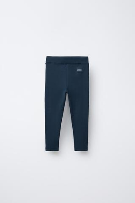 ZARA ЛЕГИНСЫ В РУБЧИК С НАШИВКОЙ, МОРСКОЙ СИНИЙ