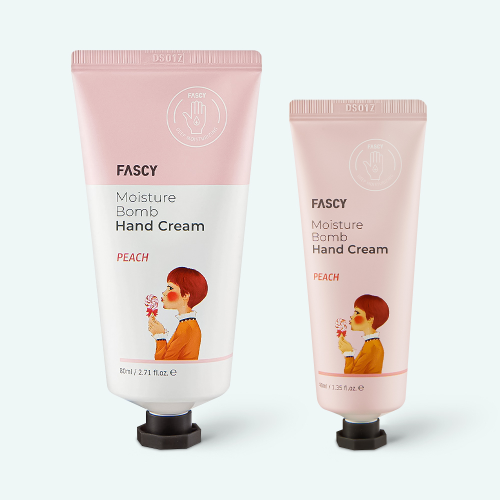 Набор кремов для рук с экстрактом персика FASCY Moisture Bomb Hand Cream Set Peach 80 мл + 40 мл