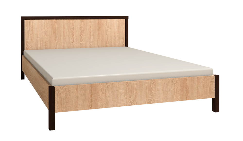 Кровать с ортопедическим основанием (металл) Bauhaus 4 120х200, дуб сонома