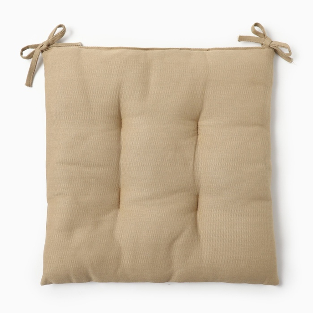 Сидушка на стул 42х42 см, цв. бежевый, 100% хл, саржа 250 г/м2