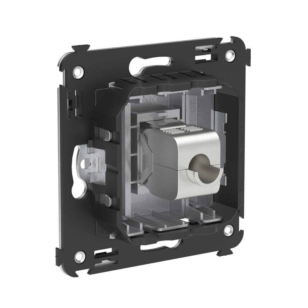 Компьютерная розетка RJ-45 без шторки в стену, кат.6 одинарная экранированная, "Avanti", "Закаленная сталь"