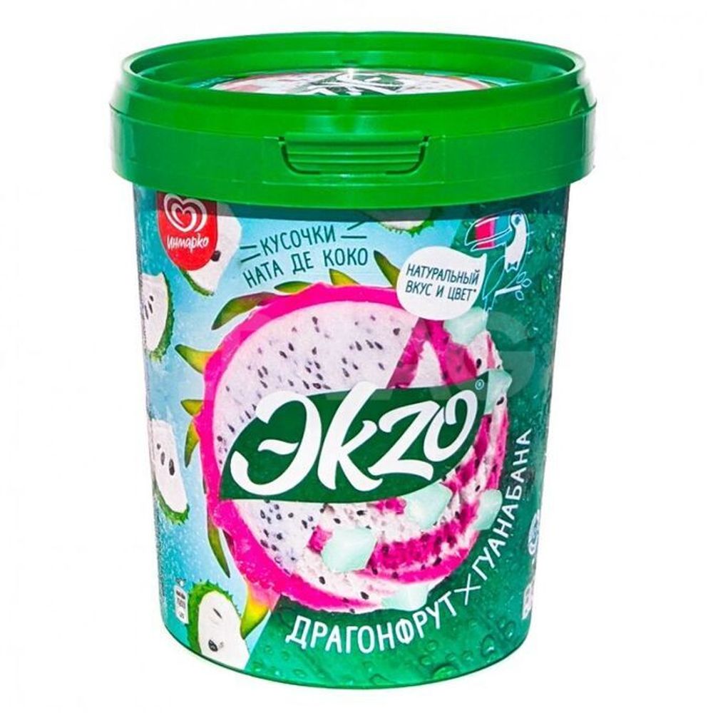 Мороженое ЭKZO, драгонфрут/гуанабана, 520 гр