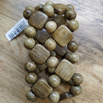 Браслет Ромбик 2 ряда, дерево, цвет темно-коричневый, ширина 45 мм