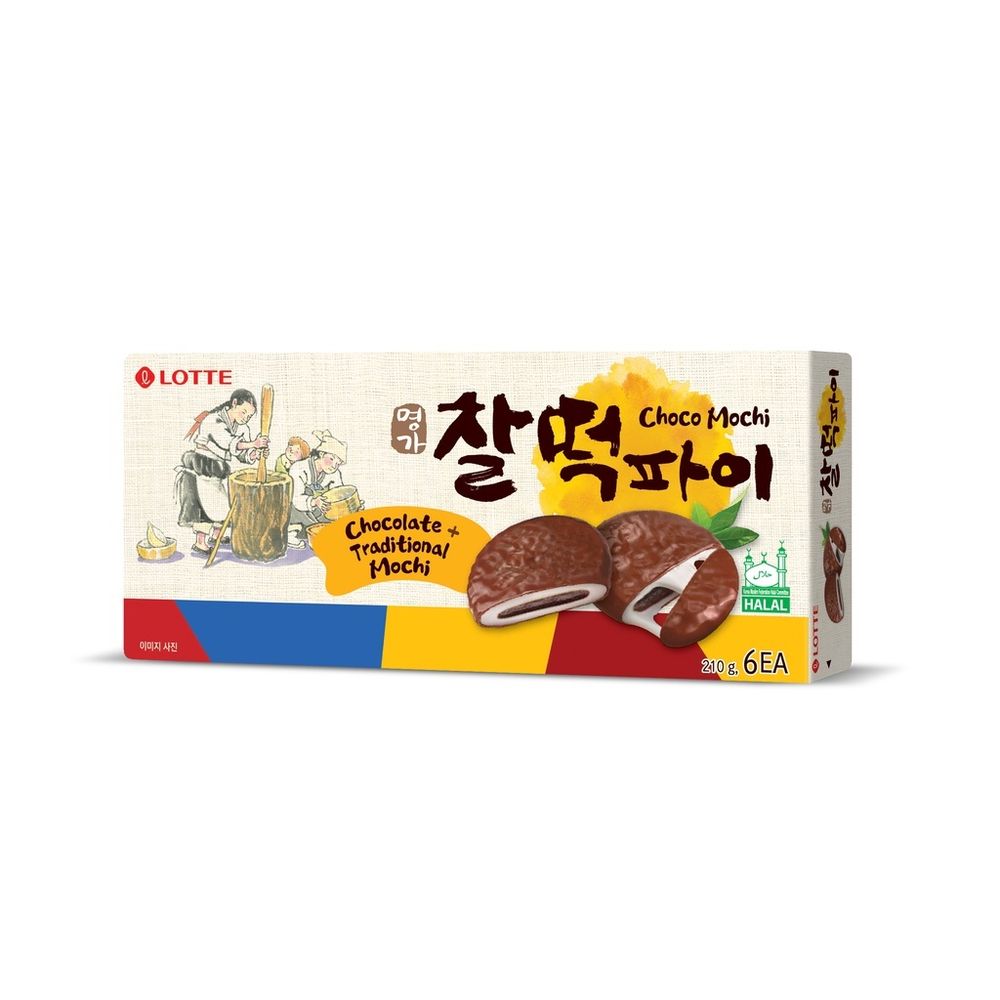 Рисовое пирожное Моти Lotte choko mochi 210 г, 3 шт
