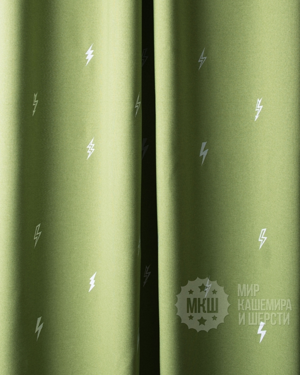 Готовые шторы ФЛЕШ (арт. BL01-246-04)  - (145х280)х2 см. - зеленые