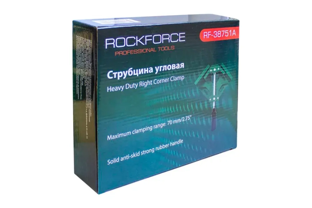 Струбцина винтовая угловая (1 зажим, max захват-70мм) RockForce##Rock FORCE RF-38751A