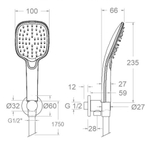 Душевой набор встраиваемый 3783Q3NC никель